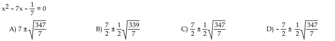 Solve the equation algebraically.
