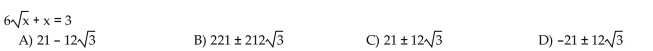 Solve the equation algebraically.
