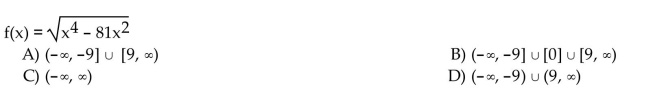 Find the domain of the given function.