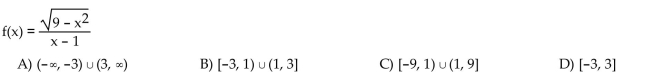 Find the domain of the given function.