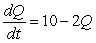 A quantity Q satisfies the differential equation   . For what value of Q is the rate of change equal to 0?
