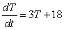 A quantity T satisfies the differential equation   . a) Is T increasing or decreasing when T = -5? b) For what value of T is the rate of change of T equal to zero?
