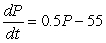 The equilibrium solution for   is P = _____. This solution is ________ (stable/unstable).