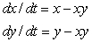 Two minor league baseball teams in the same city compete with each other for fan attendance. Both teams would do well in the absence of the other one, but each team hurts the other team's attendance at games. Create a system of differential equations to model this situation. A)    B)    C)    D)   