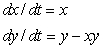 Two minor league baseball teams in the same city compete with each other for fan attendance. Both teams would do well in the absence of the other one, but each team hurts the other team's attendance at games. Create a system of differential equations to model this situation. A)    B)    C)    D)   