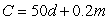 Which of the following describes the contour diagram for the function   (with m on the vertical axis and d on the horizontal axis) ? A) A set of parallel lines, all with slopes -250 B) A set of parallel lines, all with slopes 10 C) A set of parallel lines, all with slopes -0.004 D) A set of parallel lines, all with slopes 50