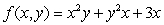 If   , find f<sub>x</sub> <sub> </sub>   . A) 2xy + x<sup>2</sup> B) 2xy + y<sup>2</sup> + 3 C)    D)   