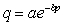 The demand equation for a product is   , where q is the number of units produced, p is the price of each unit, and a and b are positive constants. Find the critical point(s) of the revenue function.