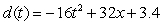 A tomato is thrown from the top of a tomato cart its distance from the ground, in feet, is modeled by the equation   where t is measured in seconds and the initial height of the cart is   feet. (A) At what time is the tomato at its maximum height? (B) What is the maximum height? (C) What is the initial velocity of the tomato (at t = 0)?