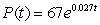The population of Mexico in millions is described by the formula   , where t is the number of years after 1980. How many years will it take for the population to triple? Round to 2 decimal places.