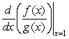 The following table gives values for two functions f and g and their derivatives. What is   ? Round to 2 decimal places.  