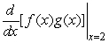 The following table gives values for two functions f and g and their derivatives. What is   ?  