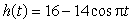 The height off the ground of a person riding a Ferris wheel is represented by the function   . On which interval(s)  is   increasing? A)    B)    C)    D)   