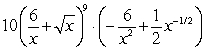 The derivative of   is   .