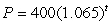 A population is growing according to the formula   , where P is the population at year t. What is the initial population? A) 507 B) 426 C) 107 D) 400