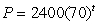 <strong>A town has 2400 people initially. Find the formula for the population of the town, P, in terms of the number of years, t, if the town grows by 70 people a year.</strong> A) B) C) D)