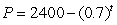 <strong>A town has 2400 people initially. Find the formula for the population of the town, P, in terms of the number of years, t, if the town shrinks by 70 people a year.</strong> A) B) C) D)
