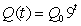 A quantity growing exponentially according to the formula   has a doubling time of   .