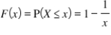 Suppose the cumulative distribution function (CDF)  of continuous random variable X is defined as follows:   where 1 ≤ x < ∞.What is P(1.5 ≤ X ≤ 2) ? A)  0.3333 B)  0.5000 C)  0.1667 D)  0.2500