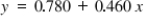 Consider these five x, y pairs. ​   ​ The regression equation is   What is   ? A)  1.19 B)  2.39 C)  -2.39 D)  -1.19