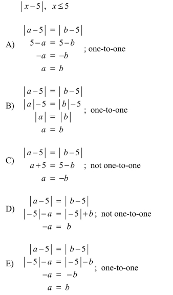 Determine algebraically whether the following function is one-to-one.  <div style=padding-top: 35px> 