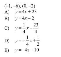 Find the slope-intercept form of the line passing through the points.  <div style=padding-top: 35px> 