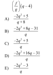 Evaluate the following function for   algebraically.  <div style=padding-top: 35px> 