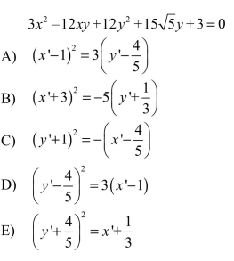 Rotate the axes to eliminate the xy-term in the following equation and then write the equation in standard form.