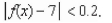 The graph of   is shown in the figure.Find   such that if   then     A)    B)    C)    D)    E) None of the above