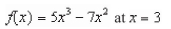 Find the slope of the graph of the function at the given value.   A)    B)    C)    D)    E)   