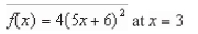 Find the slope of the graph of the function at the given value.   A)    B)    C)    D)    E)   