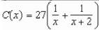 The ordering and transportation cost C for components used in a manufacturing process is approximated by   where C is measured in thousands of dollars and x   is the order size in hundreds.According to Rolle's Theorem, the rate of change of the cost must be 0 For some order size in the interval   Find this order size.Round your answer to three decimal Places. A) 9.657 components B) 6.828 components C) 8.000 components D) 6.000 components E) 4.828 components