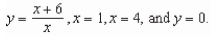 Find the area of the region bounded by the graphs of the equations   Round your answer to four decimal places. A) 13.6566 B) 12.3178 C) 12.6566 D) 11.3178 E) 12.7041