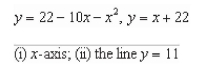 Find the volume of the solid generated by revolving the region bounded by the graphs of the equations about the given lines.   A)    B)    C)    D)    E)   