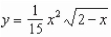 <strong>A tank on the wing of a jet aircraft is formed by revolving the region bounded by the graph of and the about the x-axis, where x and y are measured in Meters.Find the volume of the tank.Round your answer to two decimal places.</strong> A) B) C) D) E)