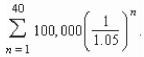 Suppose the winner of a $4,000,000 sweepstakes will be paid $100,000 per year for 40 years, starting a year from now.The money earns 5% interest per year.The present value of the Winnings is   Compute the present value using the formula for the nth partial Sum of a geometric series.Round your answer to two decimal places. A) $6,852,274.09 B) $1,959,646.05 C) $4,568,182.73 D) $1,246,221.03 E) $1,715,908.64
