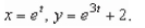Sketch the curve represented by the parametric equations   A)    B)    C)    D)    E)   