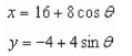 Sketch the curve represented by the parametric equations, and write the corresponding rectangular equation by eliminating the parameter.   A)    B)    C)    D)    E) none of the above