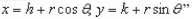 Use the result,  the set of parametric equations for the circle is   to find a set of parametric equations for the circle with a center   and radius   A)    B)    C)    D)    E)   