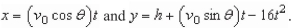 The parametric equations for the path of a projectile launched at a height   feet above the ground, at an angle   with the horizontal and having an initial velocity of   feet per second is Given by   The center field fence in a ballpark is   feet High and   feet from home plate.The ball is hit 3 feet above the ground.It leaves the bat at an angle Of   degrees with the horizontal at a speed of 100 miles per hour as shown in the figure.Find the Minimum angle at which the ball must leave the bat in order for the hit to be a home run using the Parametric equations   Round your answer to one Decimal place.   A)    B)    C)    D)    E)   