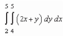 Evaluate the following iterated integral.   A) 41.5 B) 38.5 C) 34.5 D) 33.5 E) 37.5