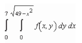Sketch the region R of integration and then switch the order of integration for the following integral.   A)    B)    C)    D)    E)   