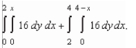The area of a region R is given by the iterated integrals   Switch the order of integration and show that both orders yield the same area.What is this area? A) 32 B) 1025 C) 64 D) 771 E) 63