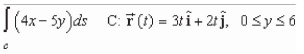Evaluate the line integral along the given path.   A)    B)    C)    D)    E)   