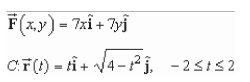Evaluate   where C is represented by     A)    B)    C)    D)    E)   
