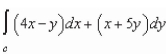 Evaluate the integral   along the path C, defined as   from   A)    B)    C)    D)    E)   