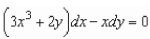 Find the integrating factor of the differential equation   that is a function of x or y alone. A)    B)    C)    D)    E)   