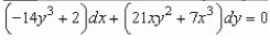 Find the integrating factor of the differential equation   that is a function of x or y alone. A)    B)    C)    D)    E)   