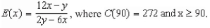 If   represents the cost of producing x units in a manufacturing process, the elasticity of cost is defined as   .Find the cost function if the Elasticity function is   A)    B)    C)    D)    E)   