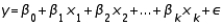 Consider a multiple linear regression model:   . Which of the following statements, if any, is true? A)  is the intercept, whileare the partial slopes, or partial regression coefficients. B)  The coefficientmeasures the change in the dependent variable y for a unit change inwhen all other independent variables are held constant. C)  are independent predictor variables that are measured without error. D)  All of these.